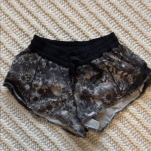 lululemon athletica Black Floral Athletic Shorts